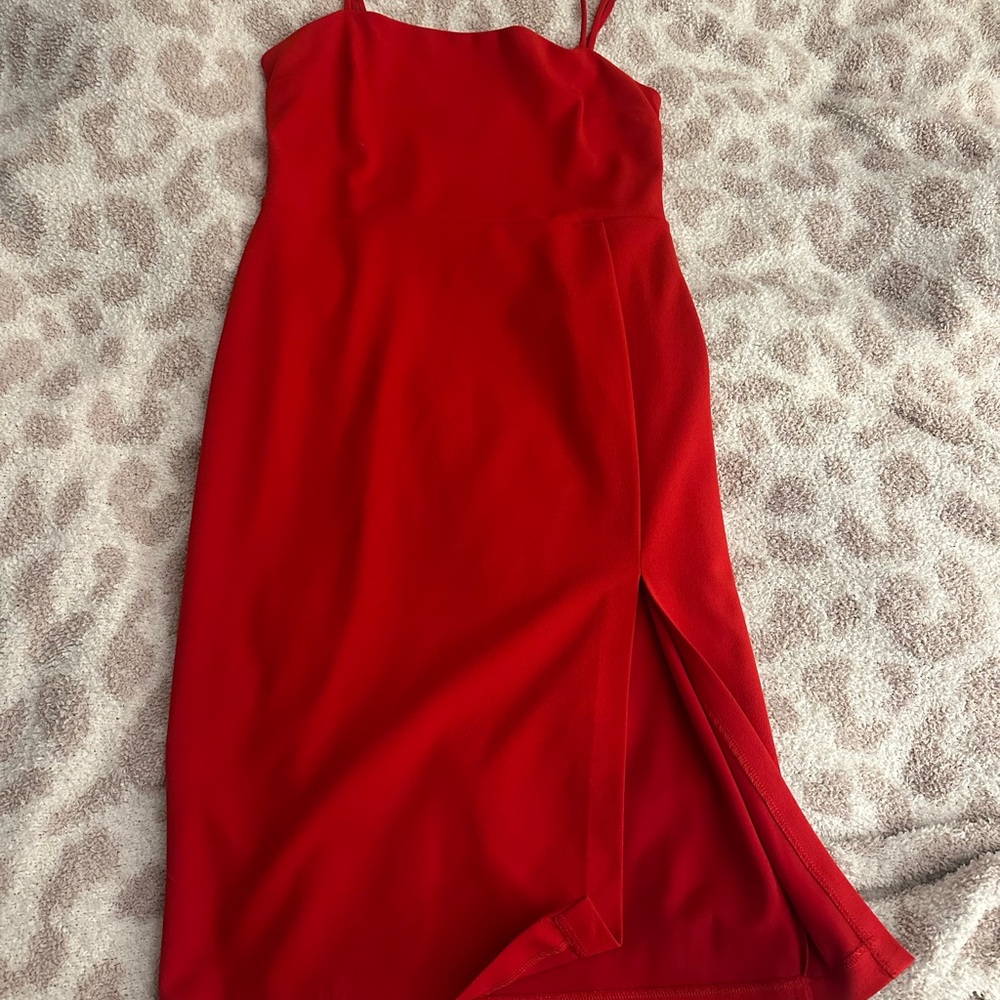 Express Vibrant Red Midi Dress